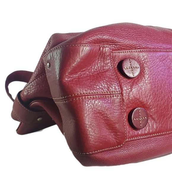 LIZ CLAIBORNE Vintage Liz Claiborne Genuine Red Leather Shoulder Bag 1980's EUC - Picture 10 of 14